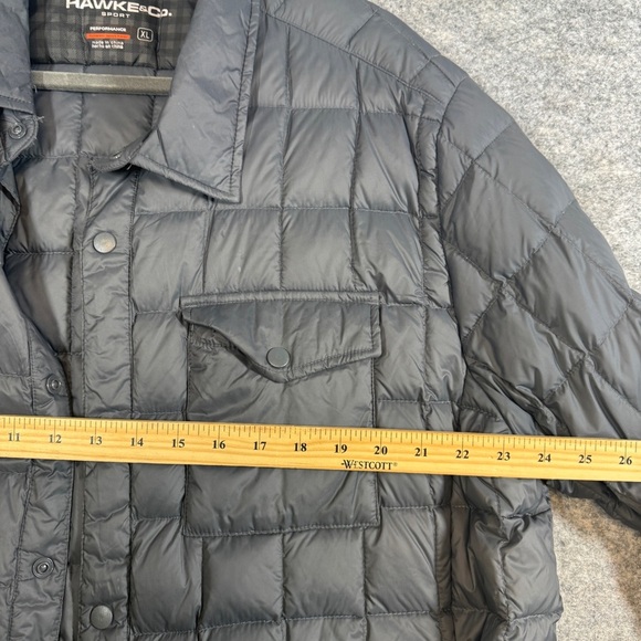 Hawke & Co Sport Men's Black Down Warm Puffer Shirt Jacket Lightweight Size XL - Picture 8 of 16